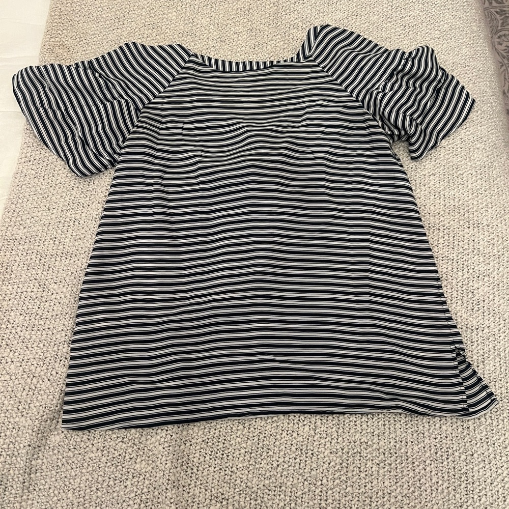 Striped Blue and White Women's Top